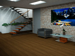 Commercial lobby and reception area design in Calgary