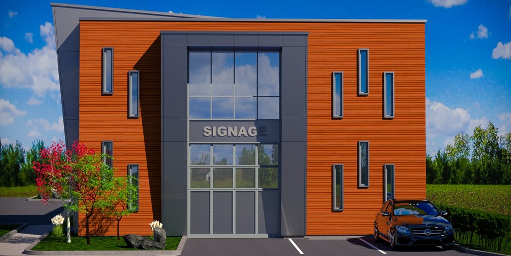 Industrial facility exterior design in Calgary